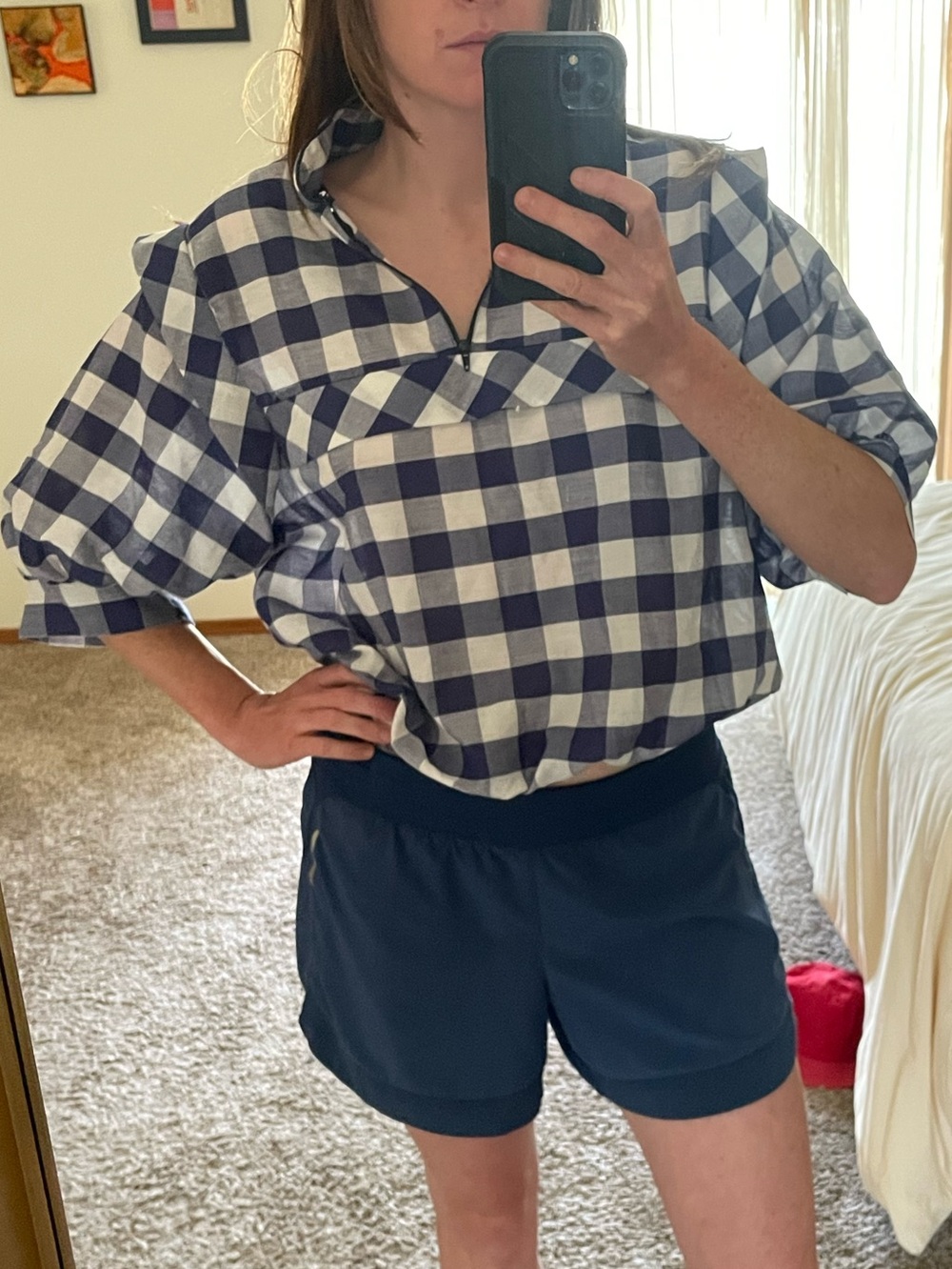 Vintage Gingham Cottage Core Flowy Top